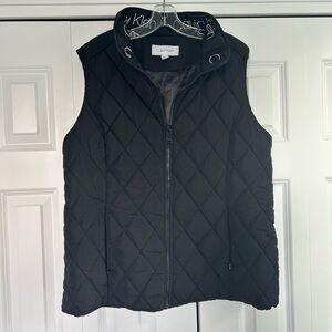 Calvin Klein Women's Quilted Black Vest XL NWOT